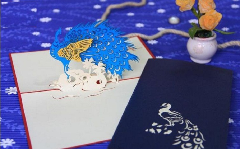 3D Animal Card - Thanh Toan - Little peacock showing off its beauty - NCN82
