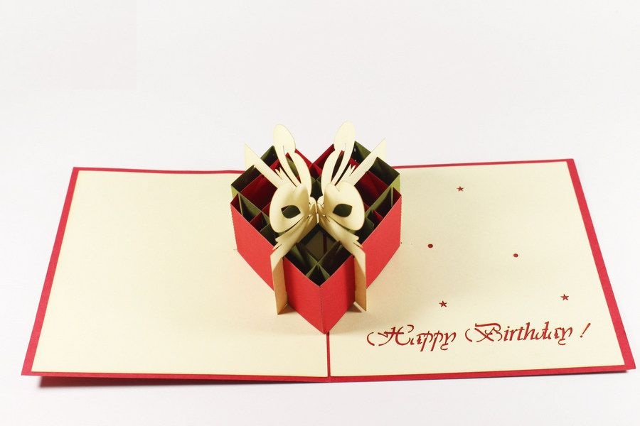3D card - Birthday gift of love - NV24