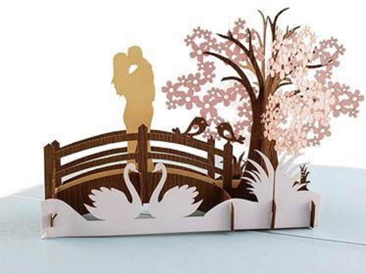 3D card - Bridge of love, you and me - D26
