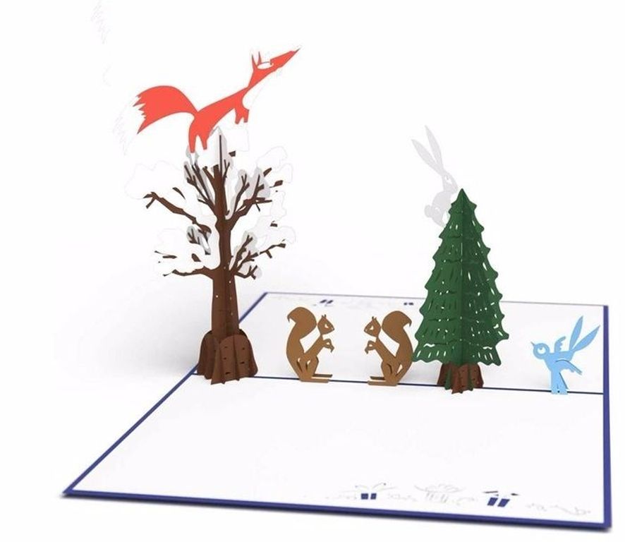 3D card - Christmas hill after snowfall - NOT16