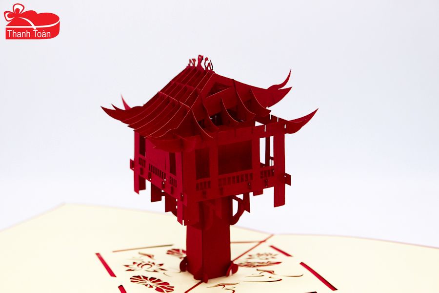 L03 One Pillar Pagoda 3D Pop Up Card