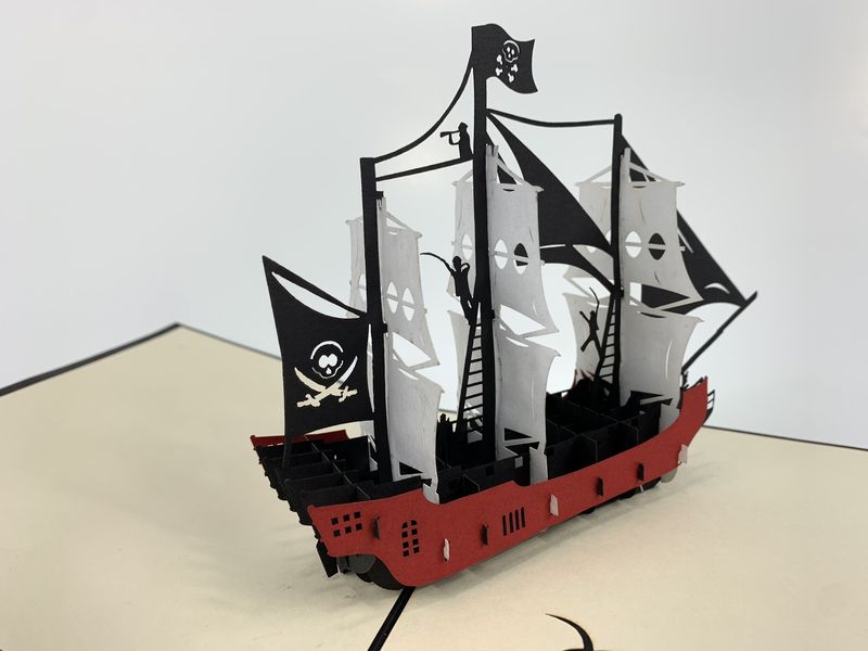 Thanh Toan 3D card - Boats and vehicles - Caribbean pirate ship - TH07