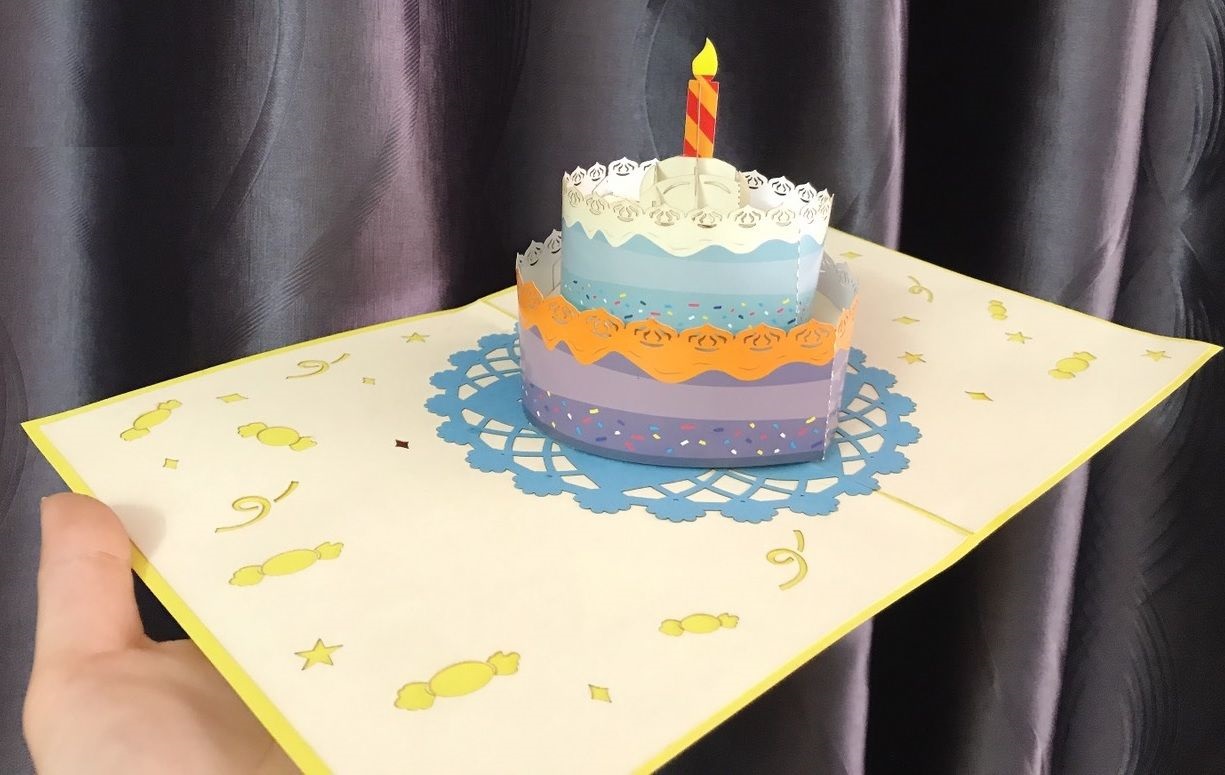 Thanh Toan 3D card - Happy birthday - Large birthday cake - ASP10