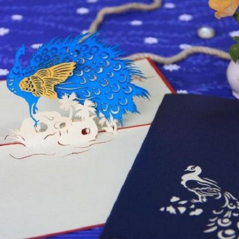 3D Animal Card - Thanh Toan - Little peacock showing off its beauty - NCN82