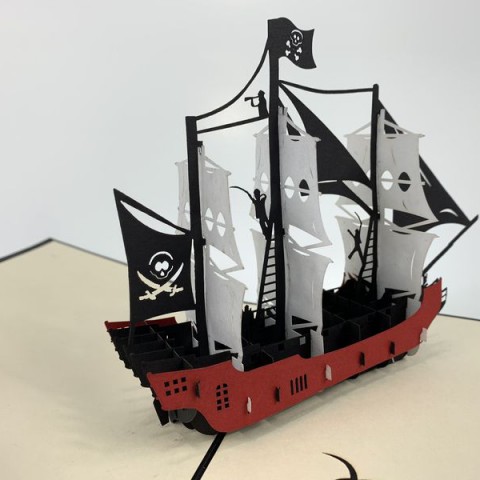 Thanh Toan 3D card - Boats and vehicles - Caribbean pirate ship - TH07